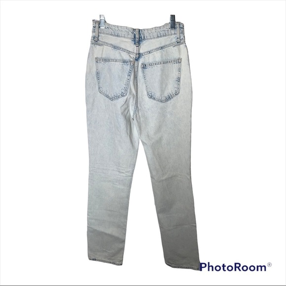 NEW FREE PEOPLE Revolve Light Wash Distressed High Rise Straight Leg Jeans Sz 27 - Picture 9 of 12